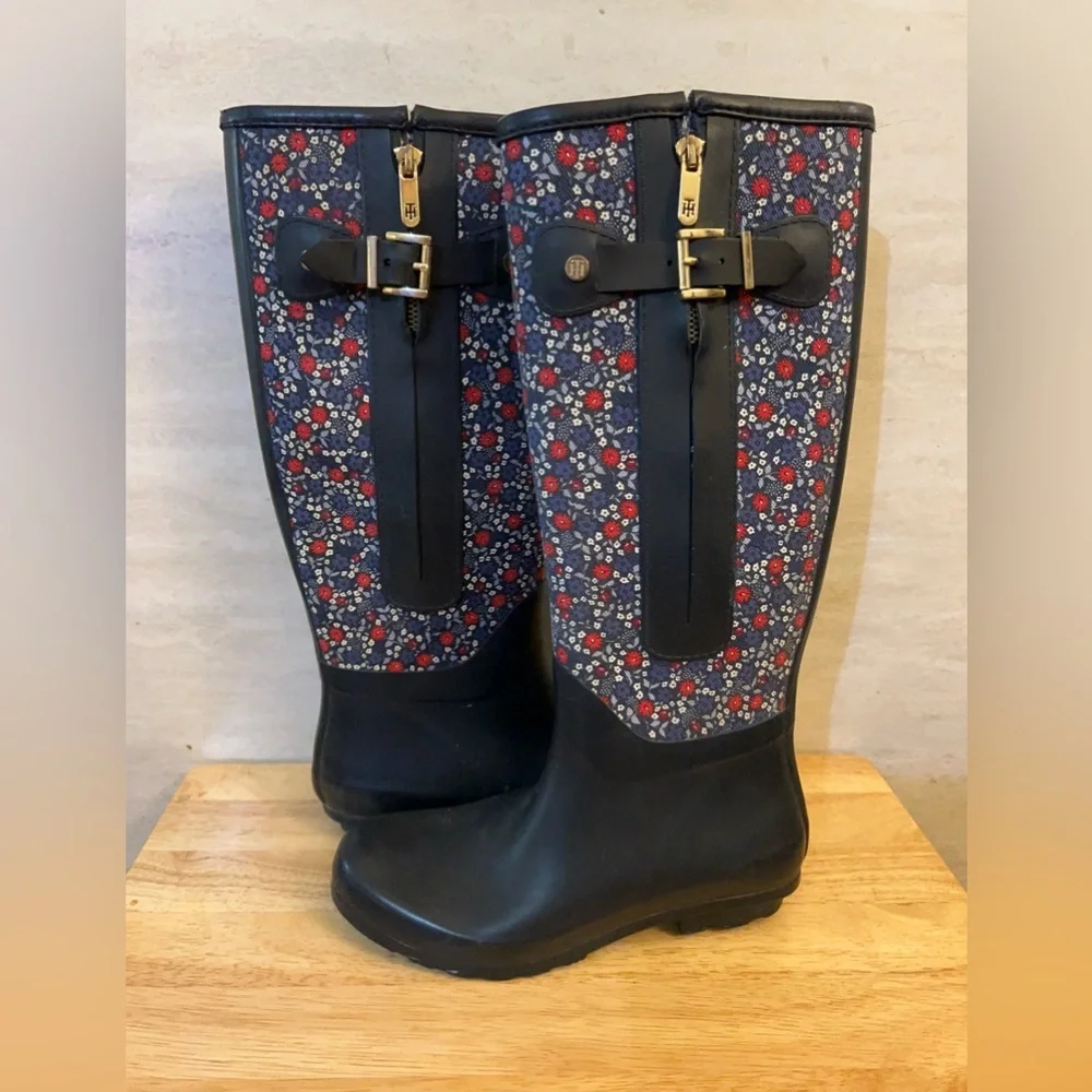 Tommy Hilfiger Mela Rain Boots. Leather Sole